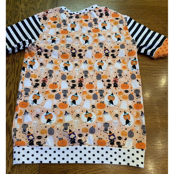 New!  Girl’s Medium 7/10 Halloween Shirt Dress & Striped Tights Adorable Bundle - Picture 9 of 9